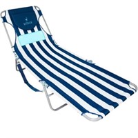 Ostrich Backpack Chaise Chair- Navy Blue/ White St