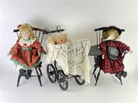 Vintage Dolls in Chairs