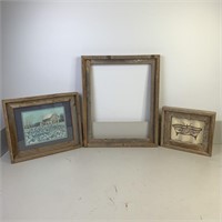 Set of 3 Rustic Cedar Frame/ Wall Art