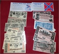 810 - REPRODUCTION UNION & CONFERATE CURRENCY