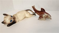 Marble Dolphin and Glass cat