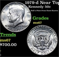 1979-d Kennedy Half Dollar Near Top Pop! 50c Grade