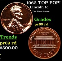 Proof 1962 Lincoln Cent TOP POP! 1c Graded pr69 rd