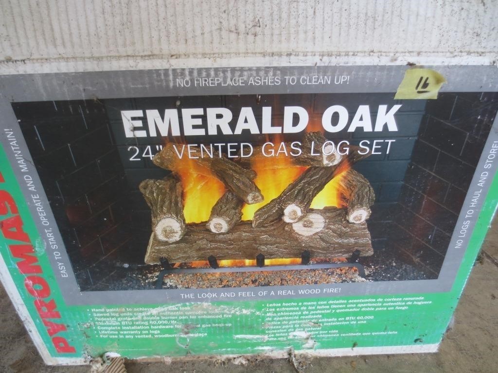 New Emerald Oak 24" vented gas log set