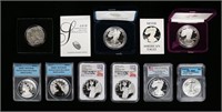 9 Silver Coins And Medals American Eagles