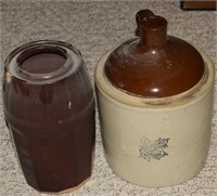 Western Stoneware Crock Jug & Brown Drip Glaze