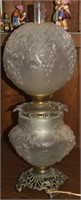 Antique Success Satin Glass & Brass GWTW Lamp