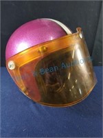 Vintage NESCO purple metal flake helmet orange