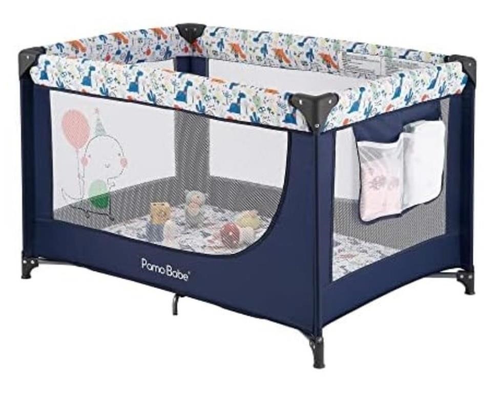 PAMOBABE Portable Baby Playpen With Mattress