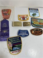 Vintage lot of 1960’s-80’s Bowling patches buckles