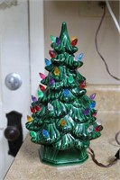 Small ceramic Christmas tree 11 1/2" tall (lights)