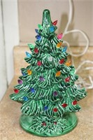 Small ceramic Christmas tree 10" tall (lights)
