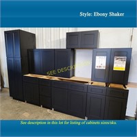 30" 9 PC Ebony Kitchen Cabinet STR