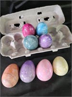 Colorful Stone Egg Paperweights