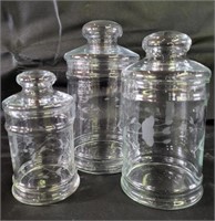 VTG Etched Graduated Glass Canisters