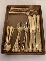 33 Pieces of WM Rogers and Sons Gold Flatware