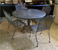Heavy metal mesh patio table and 4 chairs