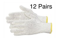 12 PAIRS TOOLWAY MEDIUM COTTON KNITTED WORK GLOVES