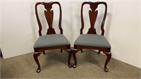 Pair Queen Anne style dining chairs