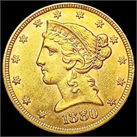 1880 $5 Gold Half Eagle CHOICE BU