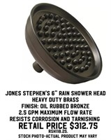 Jones Stephens 6" Rain Shower Head