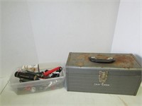 Two Boxes of Various Tools, Paint Sprays Heads Etc