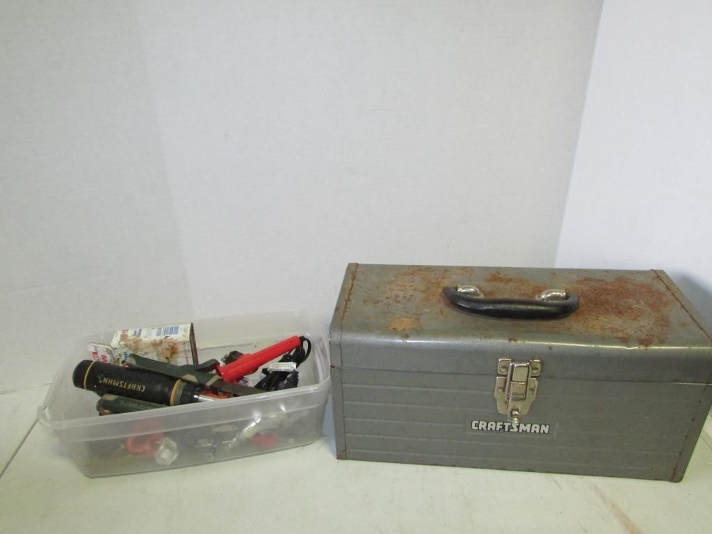 Two Boxes of Various Tools, Paint Sprays Heads Etc