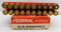 (20) Rounds of Federal 30-06 sprg. 180GR soft
