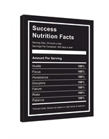 Success Nutrition Facts Inspirational 3piece