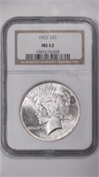 1923 Peace Silver $ NGC MS63