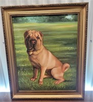 Sung, Dog Portrait,  Oil on Canvas, Signed