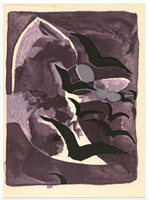 Georges Braque lithograph "Les oiseaux de nuit" Ni