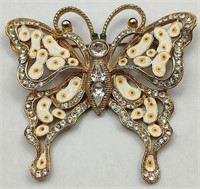Beautiful Large Butterfly Pin w/Enamel Work