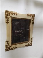 Vintage mirror with gold/cream wood frame