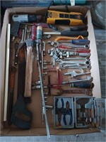 Box of assorted tools