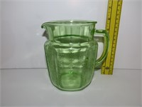 Green Depression Uranium Glass Pitcher