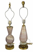 2 Murano Style Glass Lamps