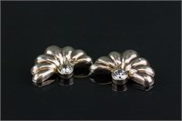 Pair of Silver Shell Shape Broach
