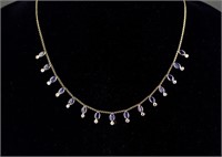 10ct Blue and White Sapphire Necklace CRV $3800