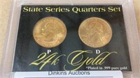 State Series quarter set 24 karat gold plated