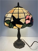 Stained Glass Hummingbird Lamp 19in tall