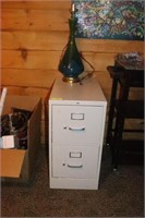 Metal File Cabinet, Lamp