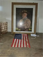 Framed Boy Scout the founder picture