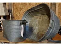 (2) aluminum tubs