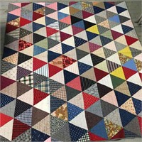 Multi Color Hand Sewn Quilt