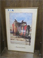 Framed Western Saddle Print
