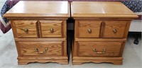 2- Solid Oak End Tables 25"W x 26"T