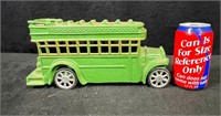 Cast Iron Green Double Decker Bus