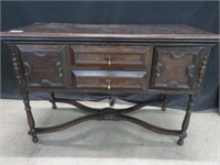 CARVED OAK SIDEBOARD