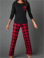 *Women's Relaxed Fit Pajama Set, XXL*